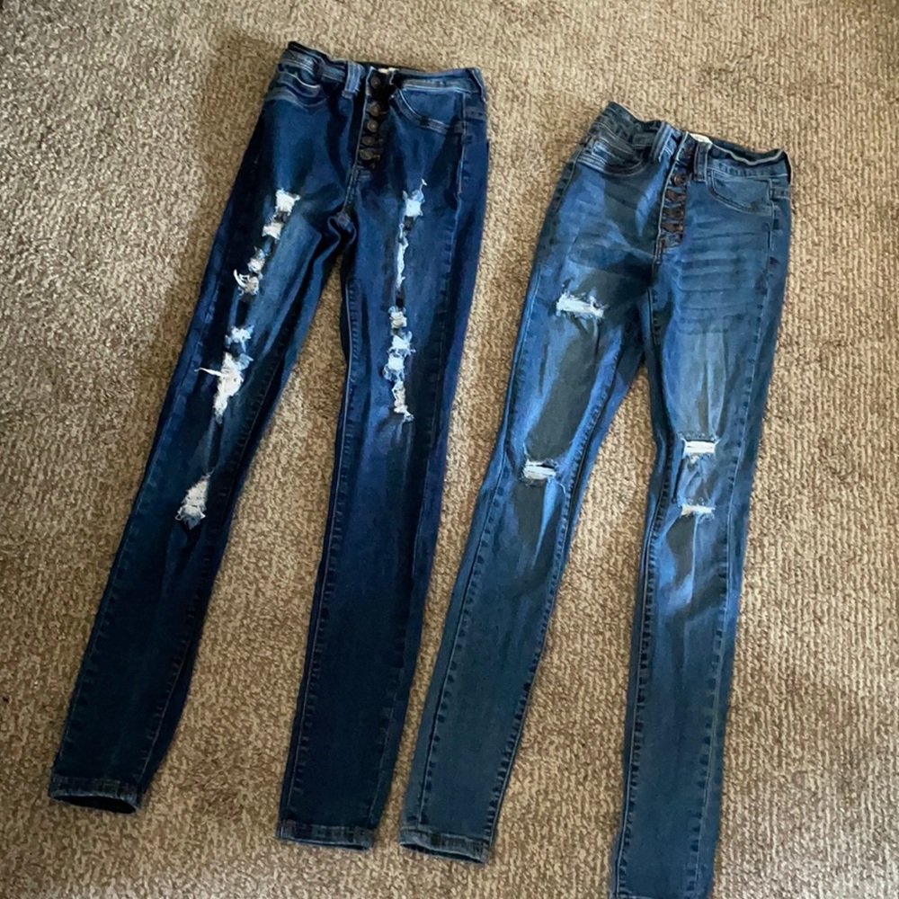 High rise skinny jeans